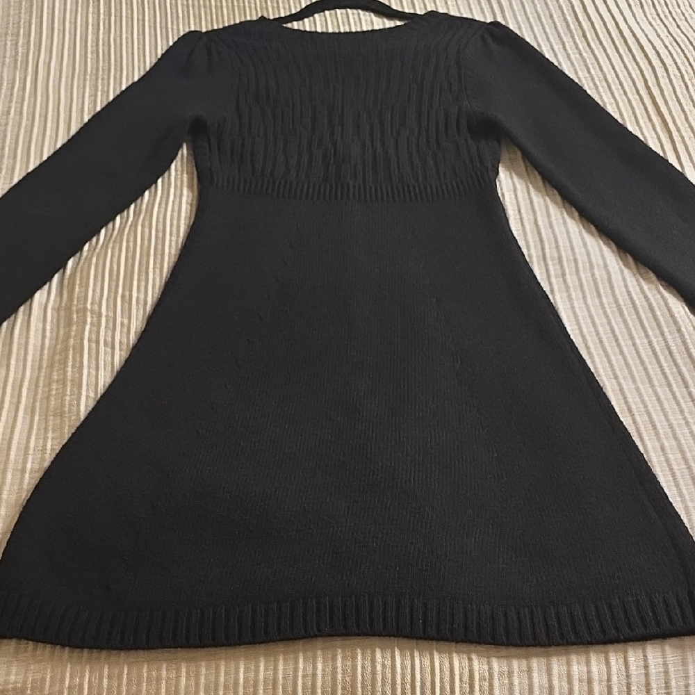 BCBGMaxAzria Lamb's Wool Black Long Sleeve Knit Dress - Picture 11 of 16